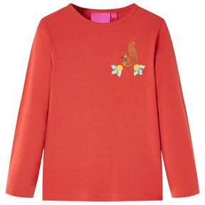 Vidaxl kindershirt met lange mouwen 140 roodbruin