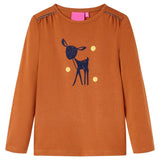 Vidaxl kindershirt met lange mouwen 116 cognackleurig