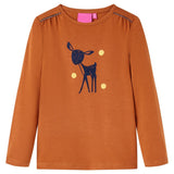 Vidaxl kindershirt met lange mouwen 128 cognackleurig