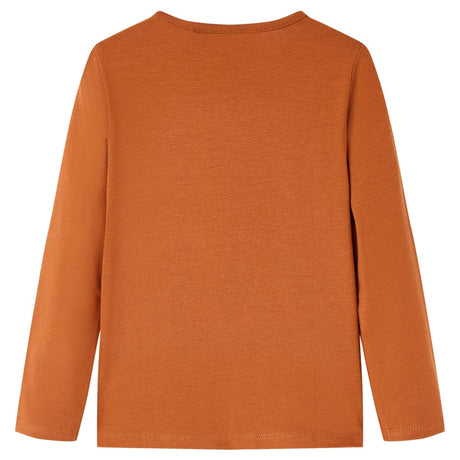 Vidaxl kindershirt met lange mouwen 128 cognackleurig