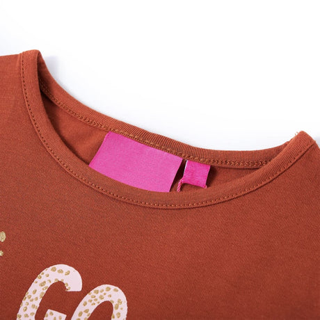 Vidaxl kindershirt met lange mouwen 128 cognackleurig