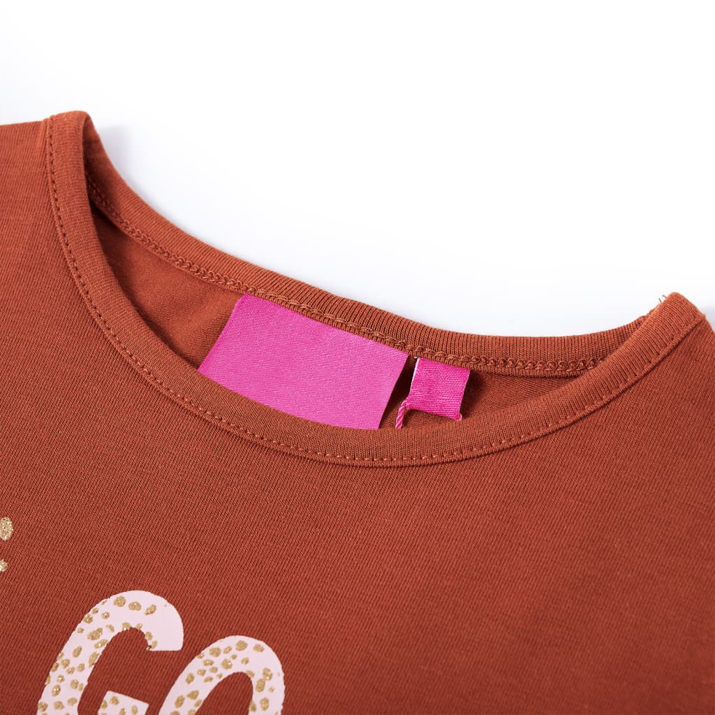 Vidaxl kindershirt met lange mouwen 140 cognackleurig