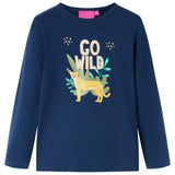 VidaXL Kindershirt met lange mouwen 116 marineblauw