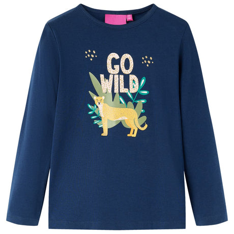 Vidaxl kindershirt met lange mouwen 128 marineblauw