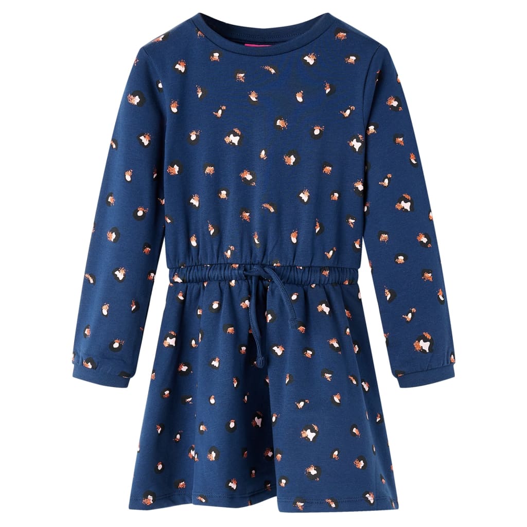 Vidaxl kinderjurk met lange mouwen 116 marineblauw