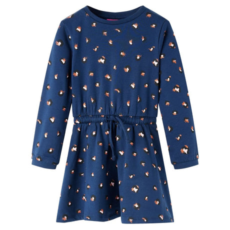 Vidaxl kinderjurk met lange mouwen 116 marineblauw