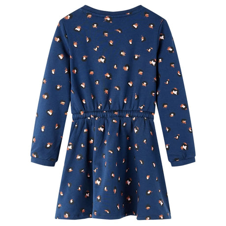 Vidaxl kinderjurk met lange mouwen 116 marineblauw