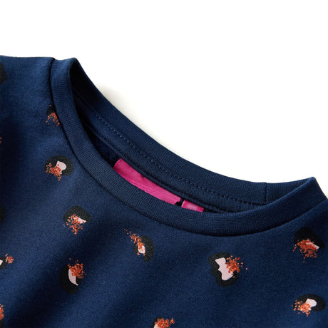 Vidaxl kinderjurk met lange mouwen 116 marineblauw