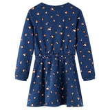 Vidaxl kinderjurk met lange mouwen 128 marineblauw