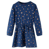 Vidaxl kinderjurk met lange mouwen 140 marineblauw