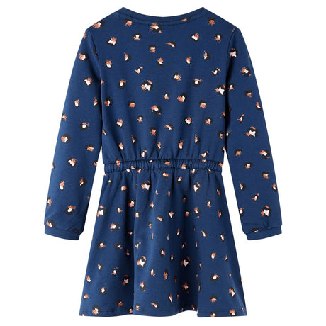 Vidaxl kinderjurk met lange mouwen 140 marineblauw