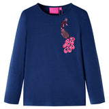 Vidaxl kindershirt met lange mouwen 128 marineblauw
