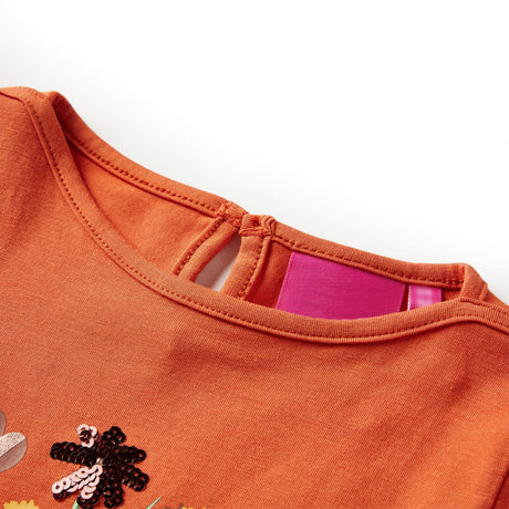 Vidaxl kindershirt met lange mouwen 104 oranjebruin