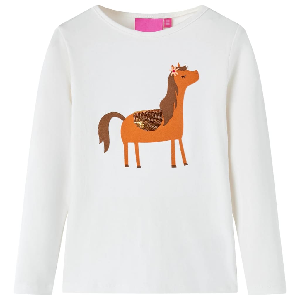 VidaXL Kindershirt met lange mouwen 116 ecrukleurig