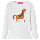 Vidaxl kindershirt met lange mouwen 128 ecrukleurig
