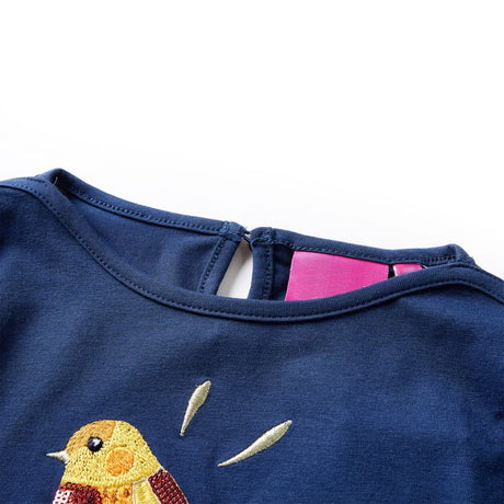 Vidaxl kindershirt met lange mouwen 128 marineblauw