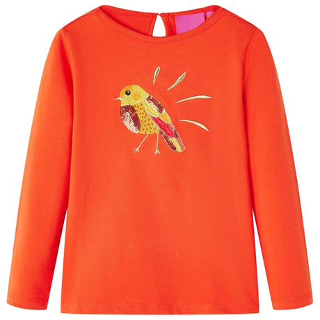 Vidaxl kindershirt met lange mouwen 128 donkeroranje