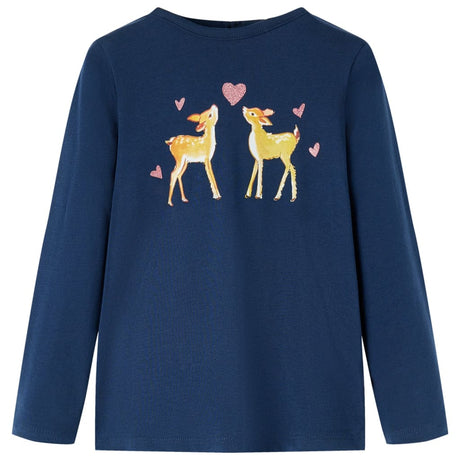 Vidaxl kindershirt met lange mouwen 116 marineblauw