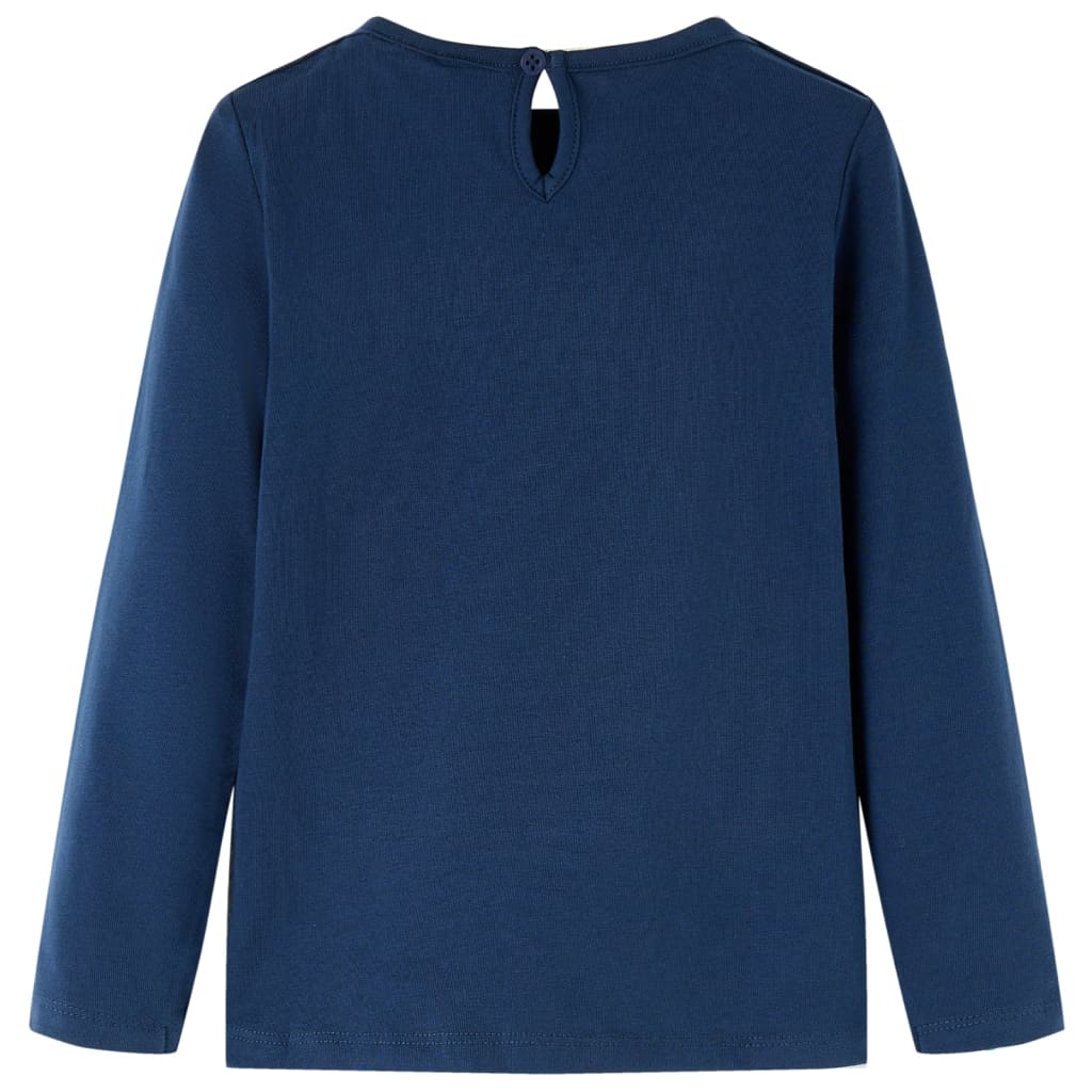 Vidaxl kindershirt met lange mouwen 128 marineblauw