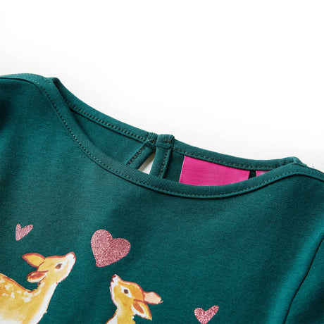 Vidaxl kindershirt met lange mouwen 104 donkergroen