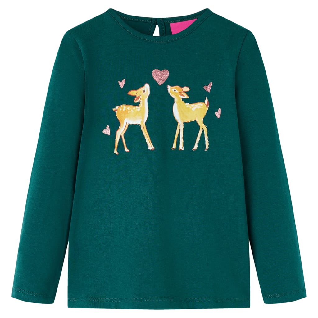 Vidaxl kindershirt met lange mouwen 116 donkergroen