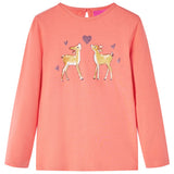 VidaXL Kindershirt met lange mouwen 140 koraalkleurig