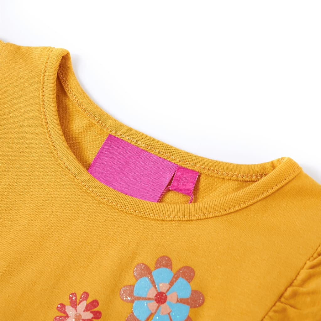 Vidaxl kindershirt met lange mouwen 116 donkerokerkleurig