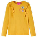 Vidaxl kindershirt met lange mouwen 128 donkerokerkleurig