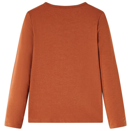 Vidaxl kindershirt met lange mouwen 128 cognackleurig