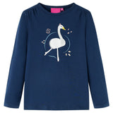 Vidaxl kindershirt met lange mouwen 128 marineblauw