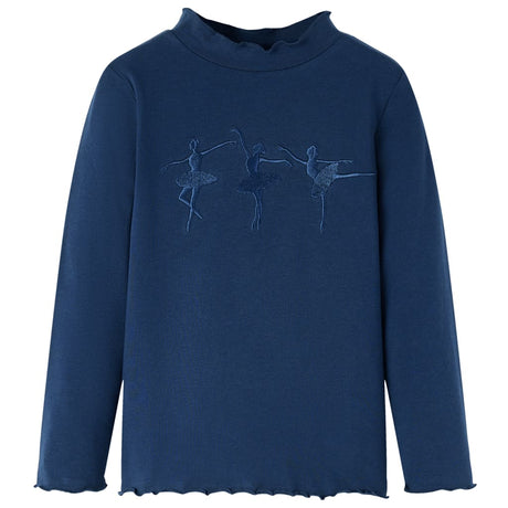 Vidaxl kindershirt lange mouwen 128 marineblauw