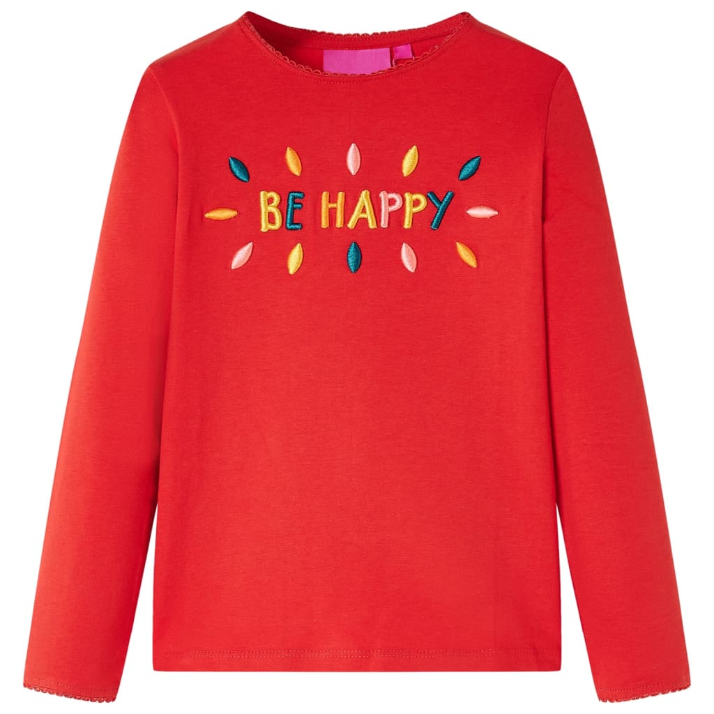 Vidaxl kindershirt met lange mouwen 116 rood