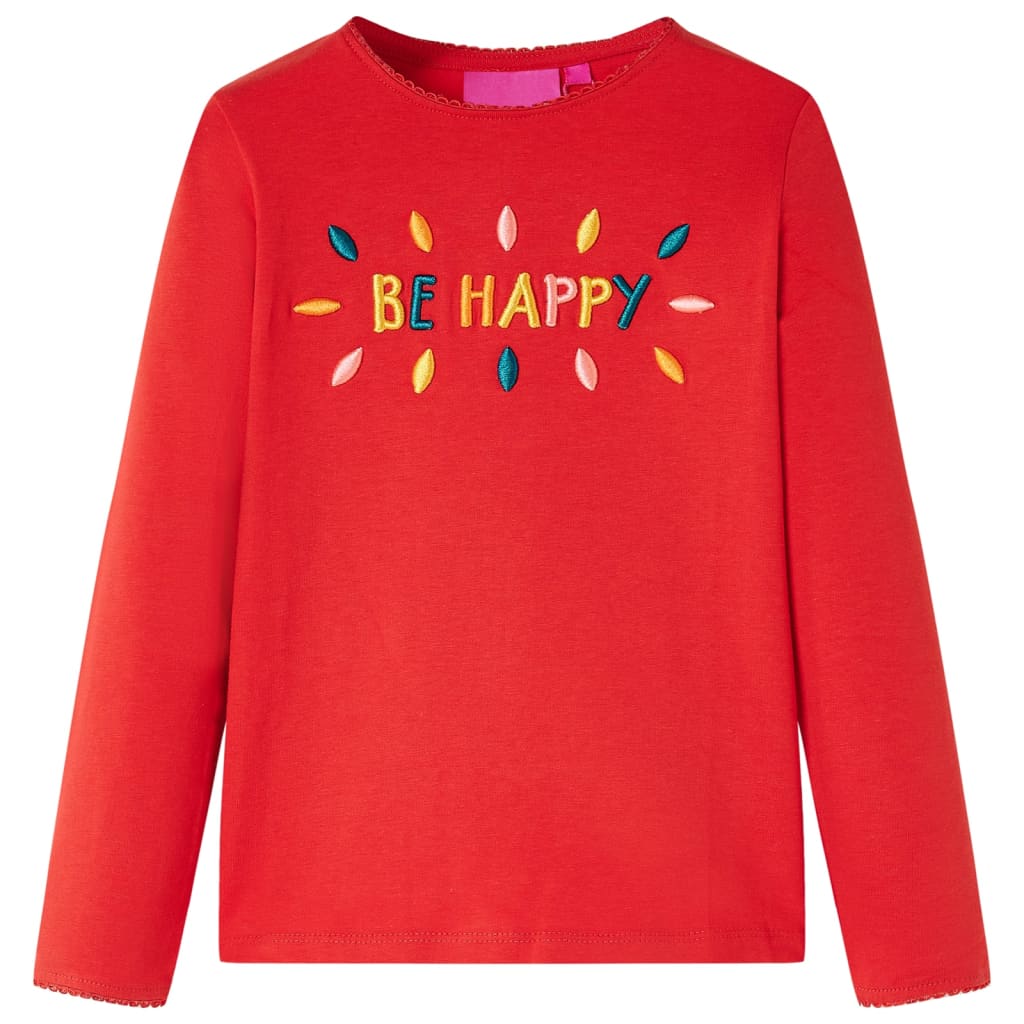 Vidaxl kindershirt met lange mouwen 128 rood
