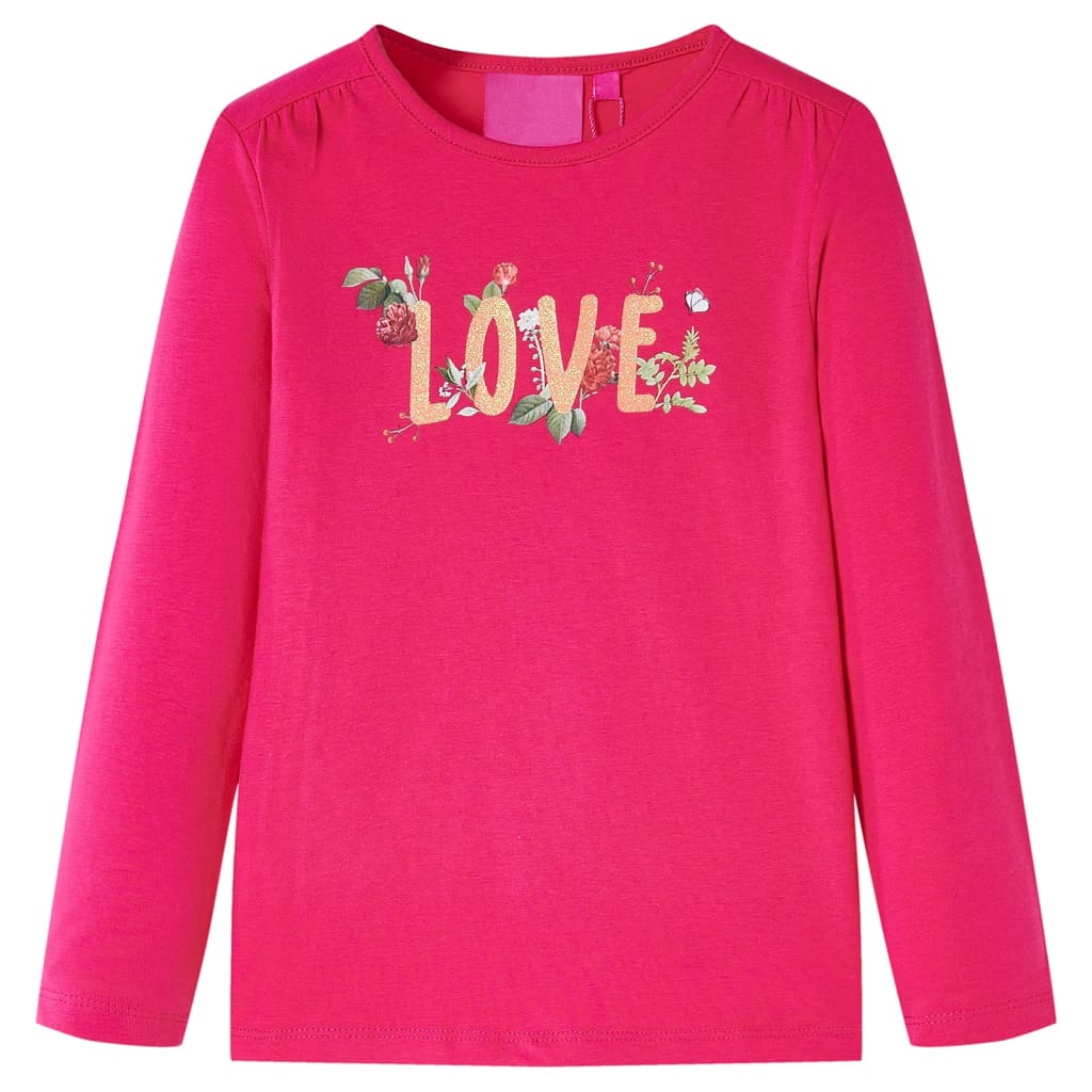 VidaXL Kindershirt met lange mouwen 92 felroze
