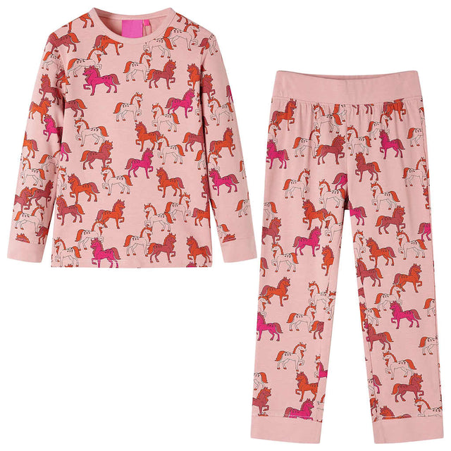 Vidaxl kinderpyjama met lange mouwen 92 lichtroze
