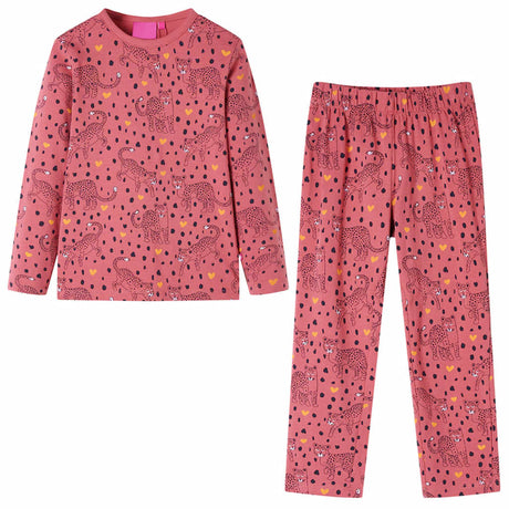Vidaxl kinderpyjama met lange mouwen 92 oudroze