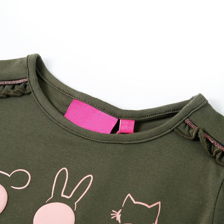Vidaxl kindershirt met lange mouwen 104 kakikleurig