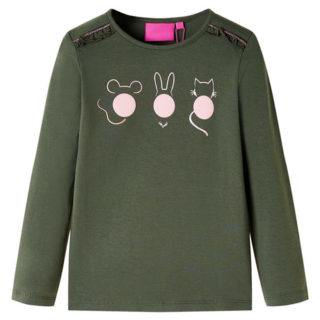 Vidaxl kindershirt met lange mouwen 128 kakikleurig