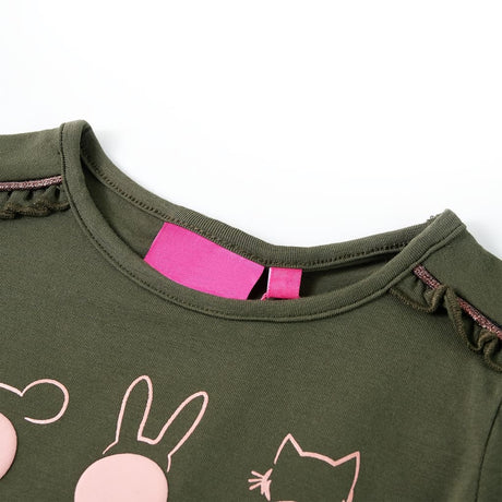 Vidaxl kindershirt met lange mouwen 128 kakikleurig