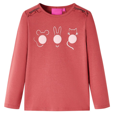 Vidaxl kindershirt met lange mouwen 104 rozebruin