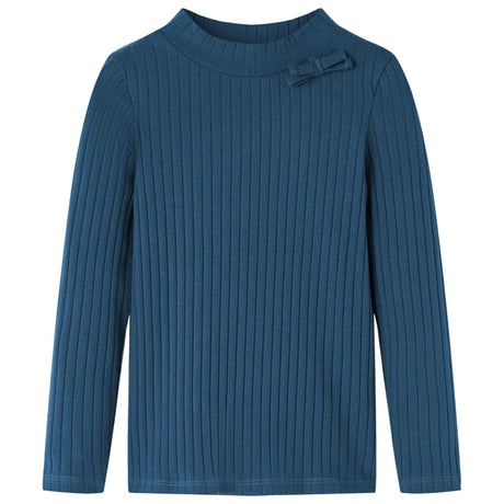 Vidaxl kindershirt met lange mouwen geribd 128 marineblauw