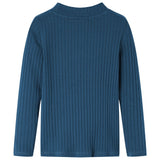 Vidaxl kindershirt met lange mouwen geribd 128 marineblauw