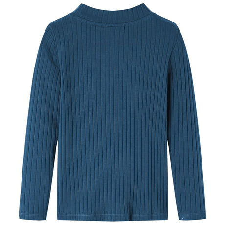 Vidaxl kindershirt met lange mouwen geribd 128 marineblauw