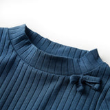 Vidaxl kindershirt met lange mouwen geribd 140 marineblauw