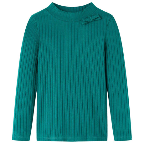 Vidaxl kindershirt met lange mouwen geribd 104 donkergroen