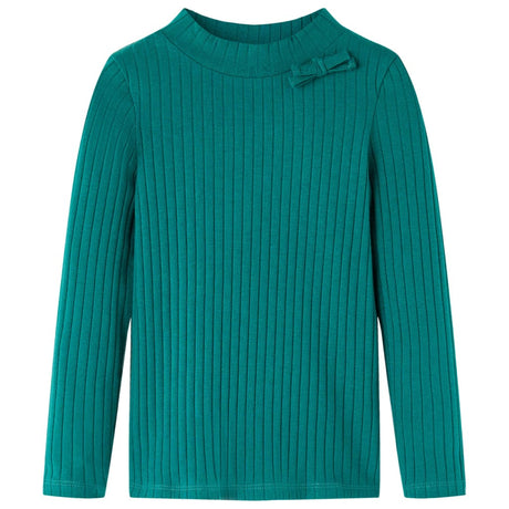 Vidaxl kindershirt met lange mouwen geribd 116 donkergroen