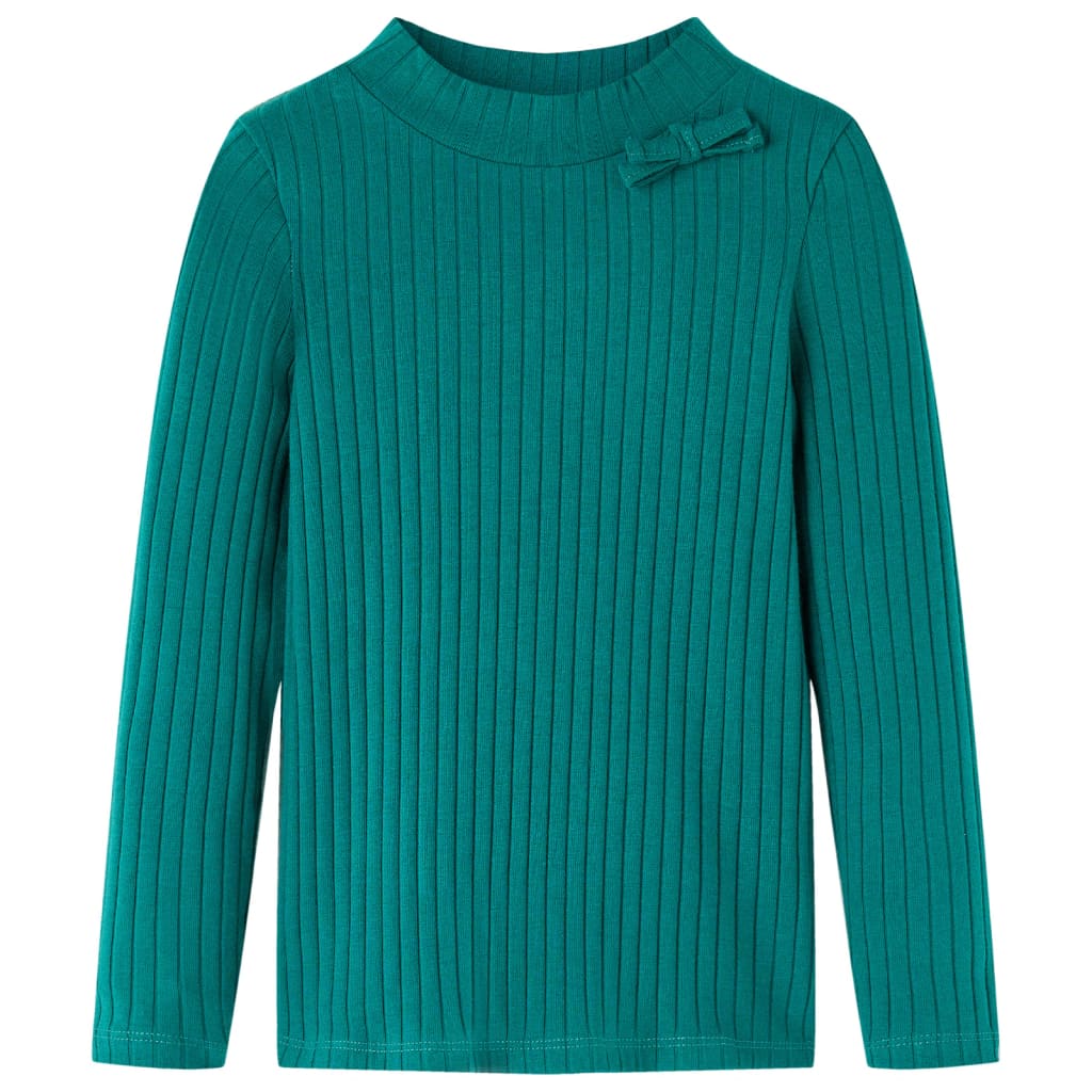 Vidaxl kindershirt met lange mouwen geribd 140 donkergroen