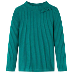 Vidaxl kindershirt met lange mouwen geribd 140 donkergroen