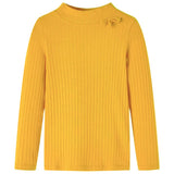 Vidaxl kindershirt met lange mouwen geribd 92 donker okerkleurig
