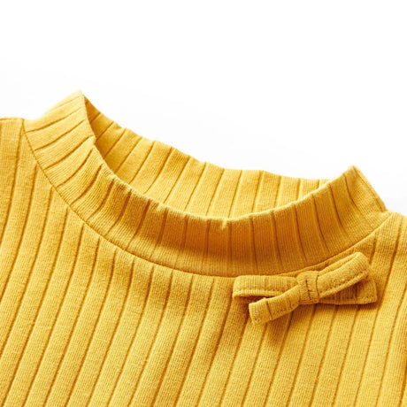 Vidaxl kindershirt met lange mouwen geribd 92 donker okerkleurig